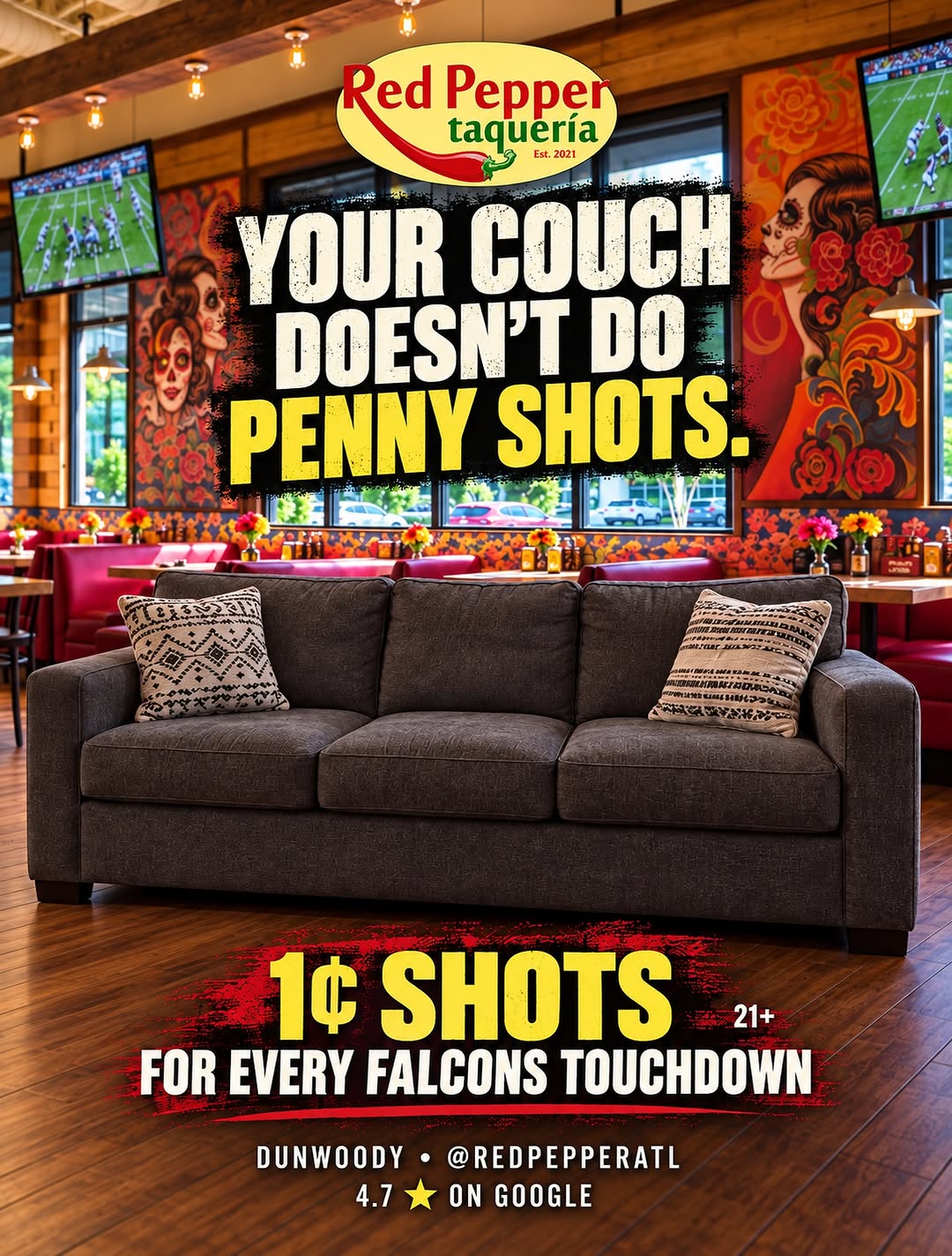 Falcons Touchdown Penny Shots at Red Pepper