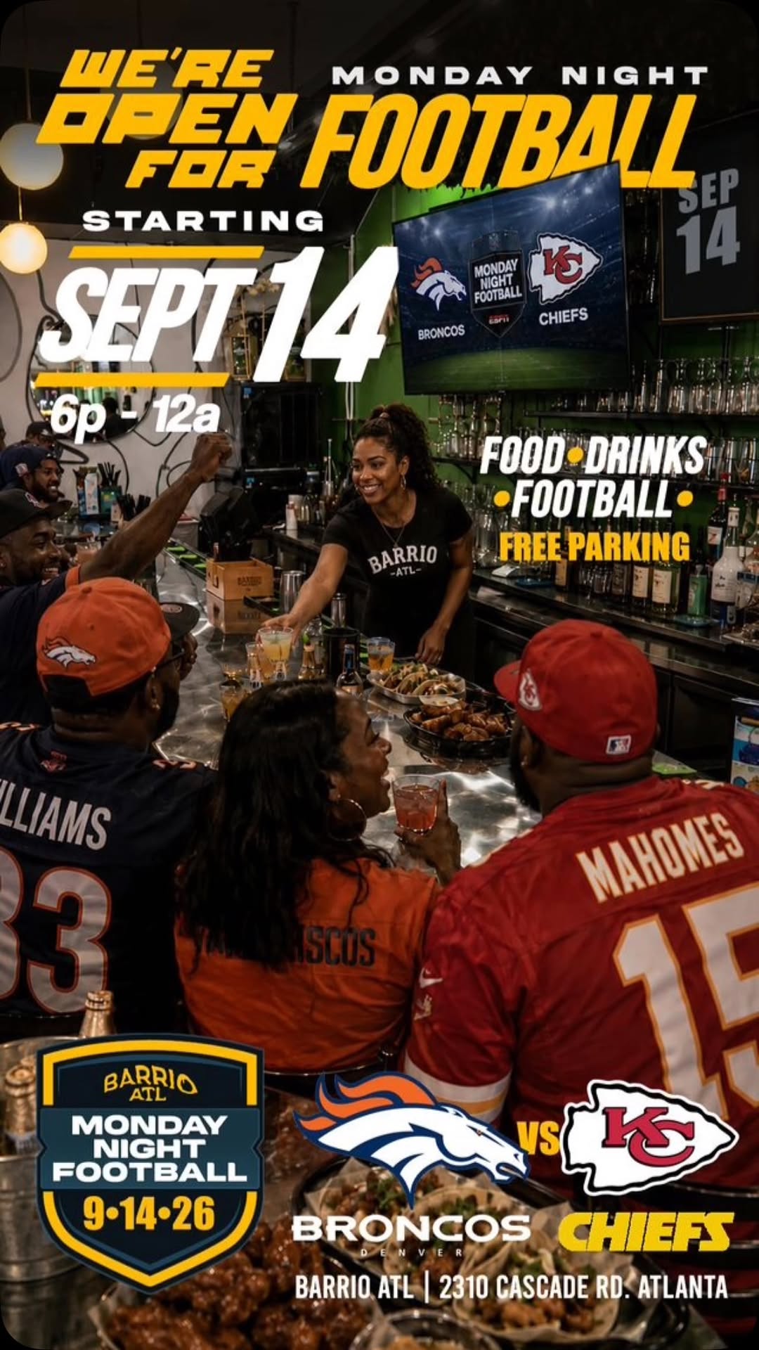 Monday Night Football at Barrio ATL