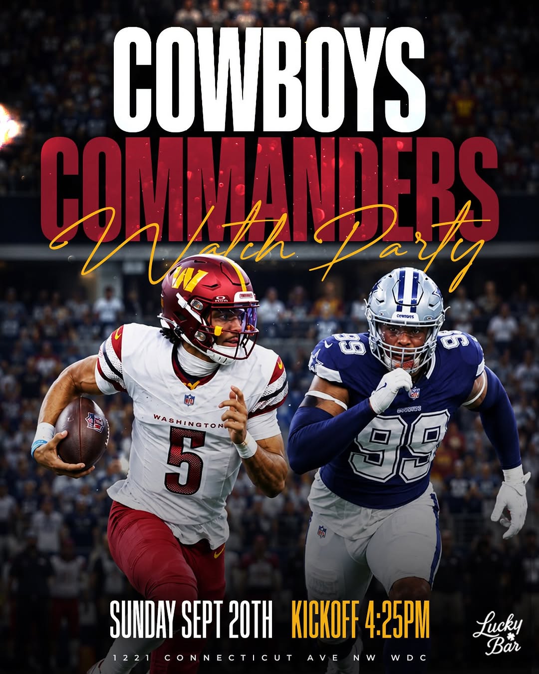 Commanders vs. Cowboys Watch Party at Lucky Bar