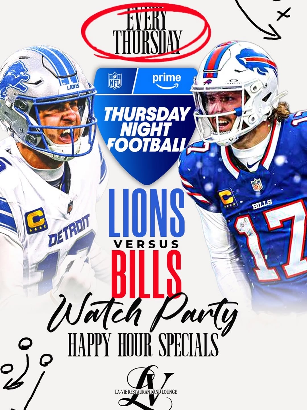 Football Thursdays: Lions vs Bills Watch Party