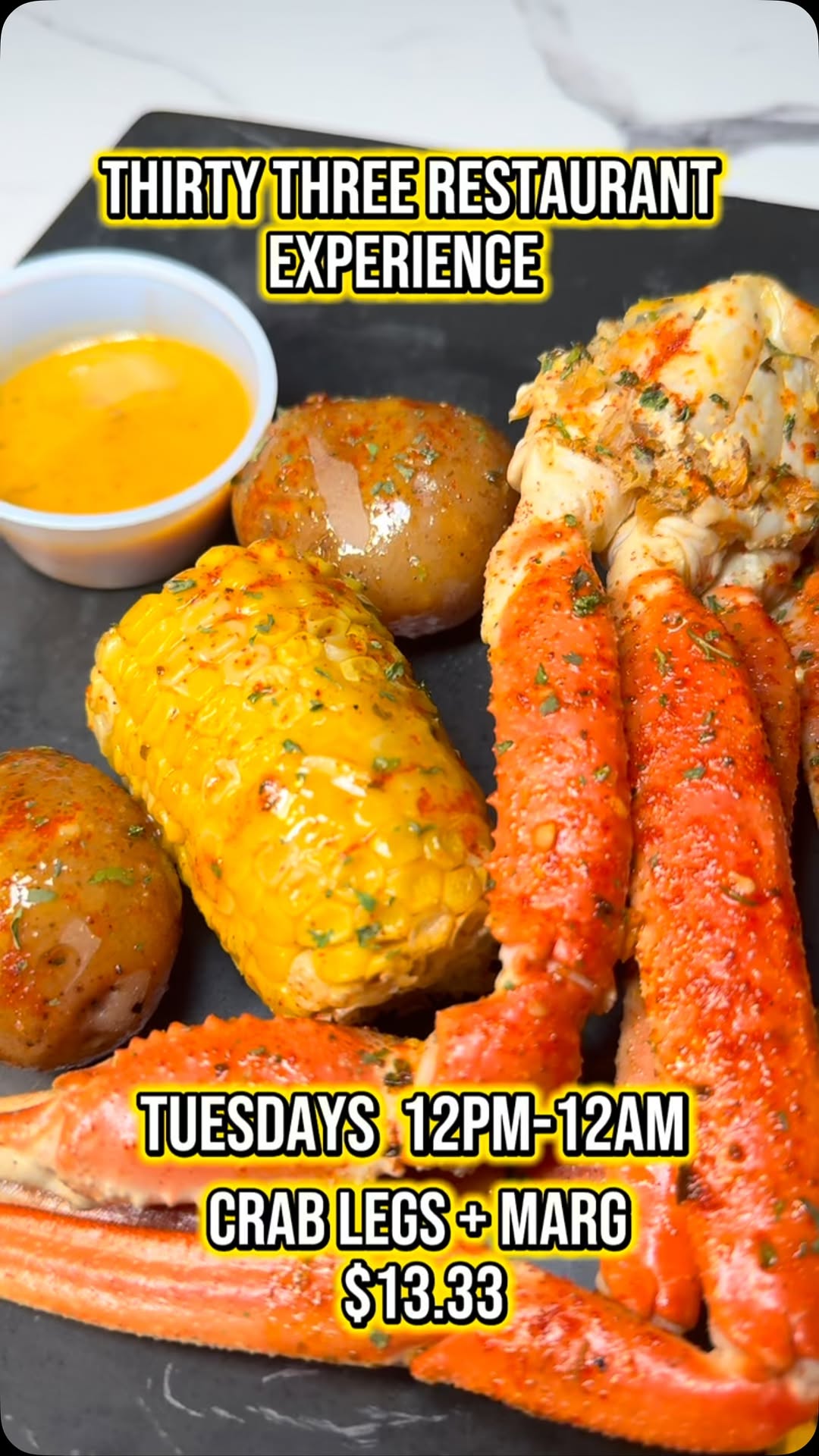 Tuesdays at Thirty Three – Crab Legs & Drinks