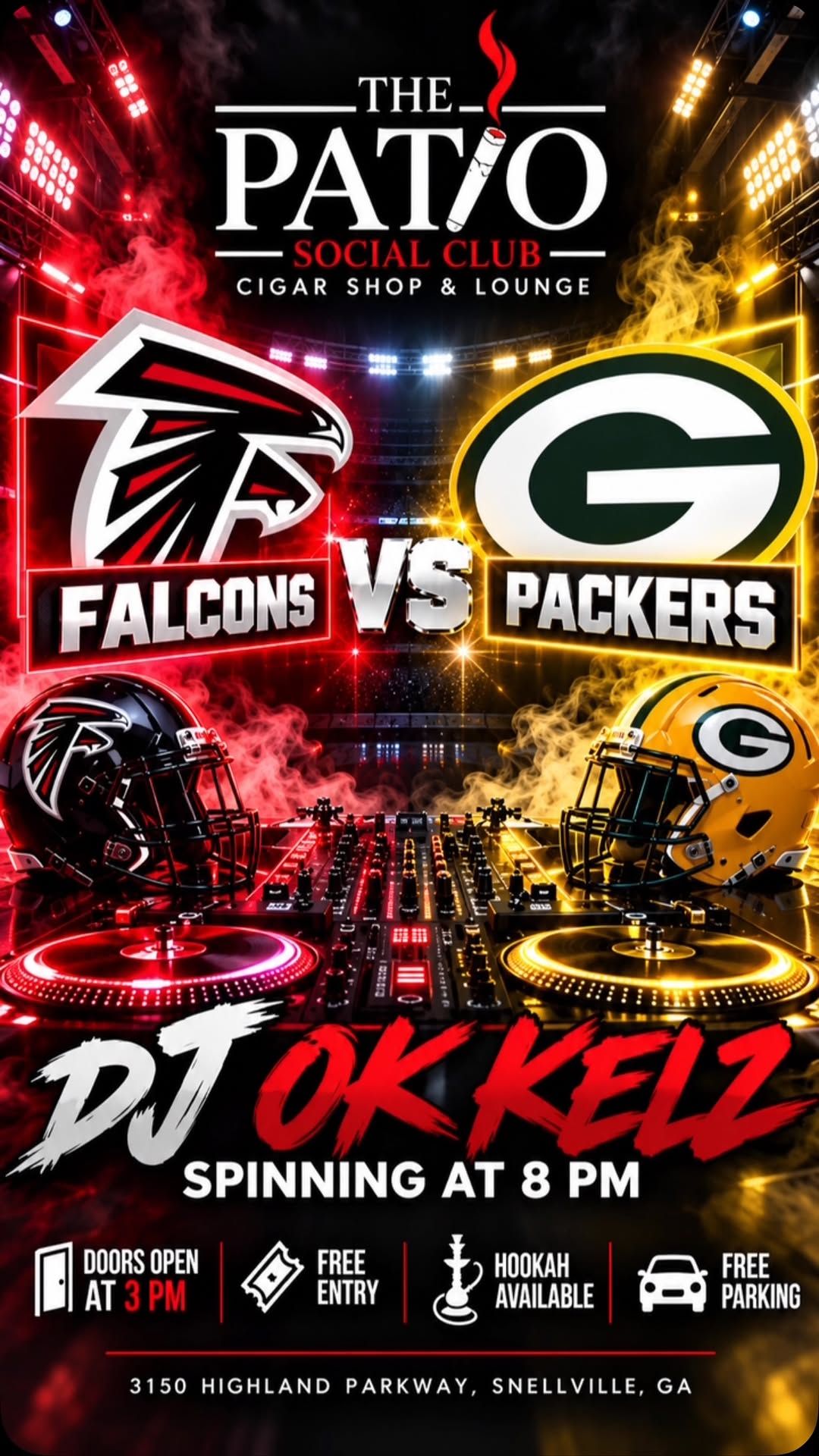 Falcons vs Packers — Game Night at The Patio